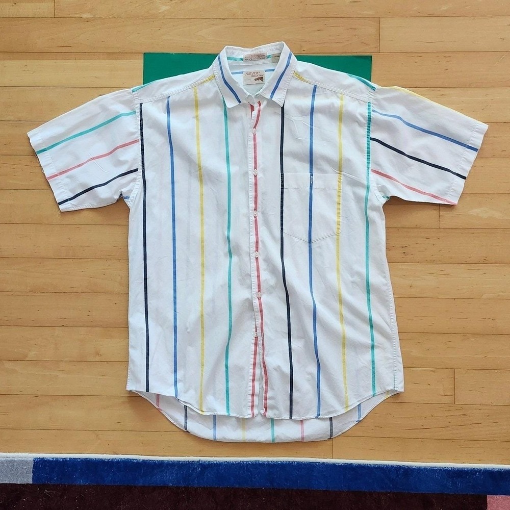 Vintage Color Stripes Short Sleeve XL Tall retro style